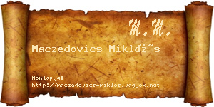 Maczedovics Miklós névjegykártya